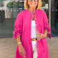 🎉2025 New Products Hot Sale✨Solid Color Long Cotton Shirt Jackets For Women