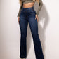 Stretch flare jeans with a high waist