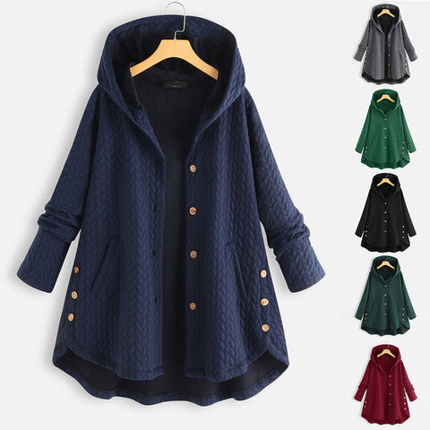 🍁Warm Jacket with Button Closure and Hood