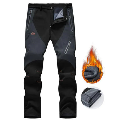 🏆LAST DAY SALE 49% OFF!!🔥Men's Waterproof Winter Trousers with Fleece Lining Cargo Pants