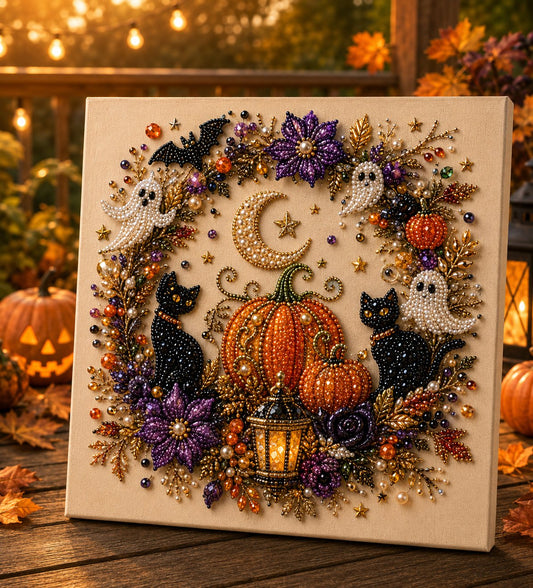 🔥HALLOWEEN SALE ONLY ￡9.99!!  👻✨ Halloween Pearl Art DIY Kit – Turn Tiny Pearls into Spooky-Cute Magic