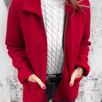 ⏳Time-limited Special⏰£21.99💖Women's Knitted Zipper Coat With Pockets