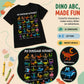 Kids Dinosaur Alphabet Graphic T-Shirt