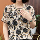 🎁 Hot Sale 49% OFF 🔥Elegant 3D Floral Round Neck Short Sleeve Top