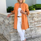 🎉2025 New Products Hot Sale✨Solid Color Long Cotton Shirt Jackets For Women