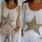 🔥Last Day Promotion 49% OFF🔥💝Women's Fashion Round Neck Crochet Knit Fishnet Top