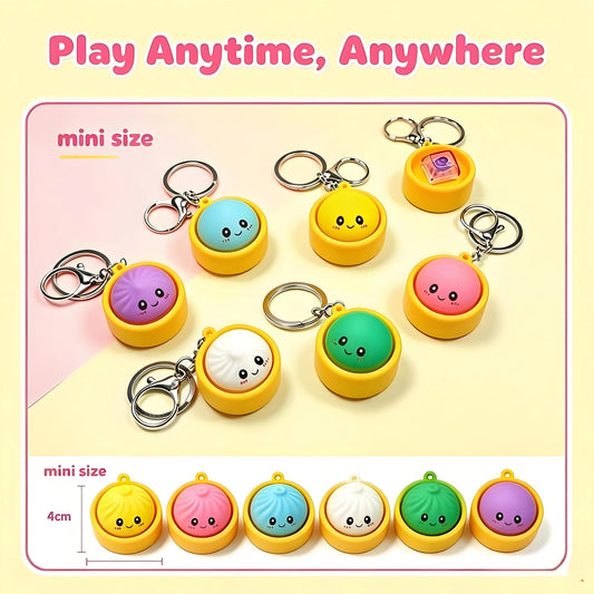 🔥🎁LAST DAY 50% OFF🔥Cute Dumpling Pressable Fidget Keychain - touch sensing light