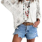 ⏰Last day sale 49% OFF🔥Hot Sale-Womens Bohemian-Inspired Beige Crochet Top with V-Neck