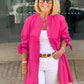 🎉2025 New Products Hot Sale✨Solid Color Long Cotton Shirt Jackets For Women