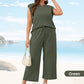 ✨2025 New Women's Casual Sleeveless Top & Wide-Leg Pants Set