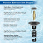 Hibbent Upgraded 3-in-1 Sink Drain Filter, Universal Pop-Up Stopper, Removable Stainless Steel Basket-Shaped Hair Catcher