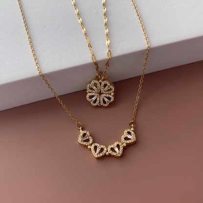🎃Halloween Deal 50% OFF!🍀Magnetic Four-Leaf Clover Necklace – Four Hearts, One Lucky Charm