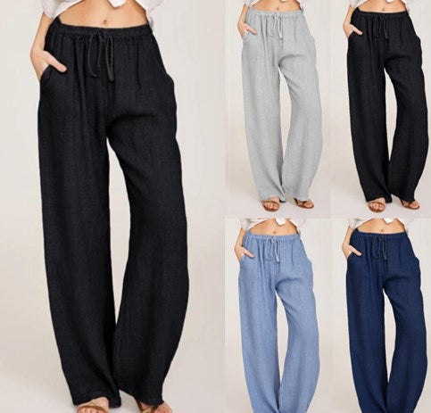 🏖️Summer Hot Sale 49% OFF🌼Women's Summer Linen Cotton Wide Leg Pants