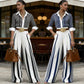 📢📢50% OFF !! ⏰✨ Sleek, Stylish, And Effortlessly Chic – Women's Striped Shirt & Wide-Leg Pants 2-Piece Set