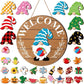 🍁Christmas Best Decorations🎄Interchangeable Wooden Gnome Welcome Sign🎈