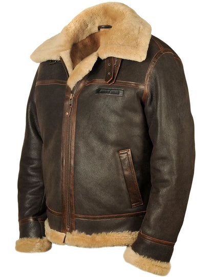📢📢49 % OFF !!🎅SHEEPSKIN BOMBER JACKET