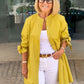 🎉2025 New Products Hot Sale✨Solid Color Long Cotton Shirt Jackets For Women