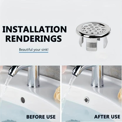 Bathroom Sink Drain Cover, 4 Pack Round Drain Cover, Overflow Cover Ring Insert Replacement, Basin Accessory for Home Kitchen Bathroom, Bathroom Accessories, Bathroom Fittings, Bathroom Gadgets, Drain Stopper