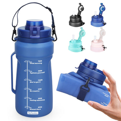 🎉Hot Sale 49% OFF🎉 Silicone Foldable Anti-Drop Sports Portable Water Bottle – Hydration On-the-Go! 💧