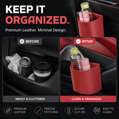 🚗 50% OFF! Leather Car Door Cup Holder – Wide‑mouth opening, easy reach for drinks & phone. Clip‑on secure fit. PU leather, tough & stylish. 🛡️✨
