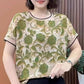🎁 Hot Sale 49% OFF 🔥Elegant 3D Floral Round Neck Short Sleeve Top