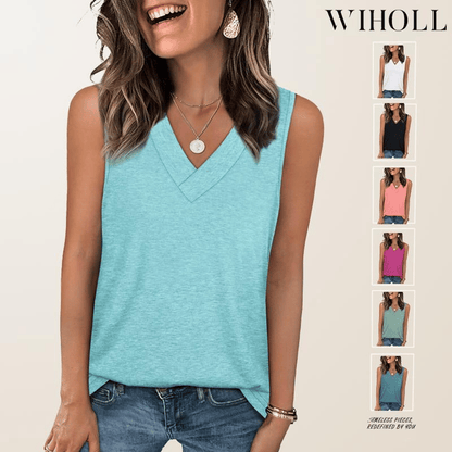 🎁Summer Promotion 49% OFF✨Women's Sleeveless V-Neck Slimming Loose Fit Casual Tank Top