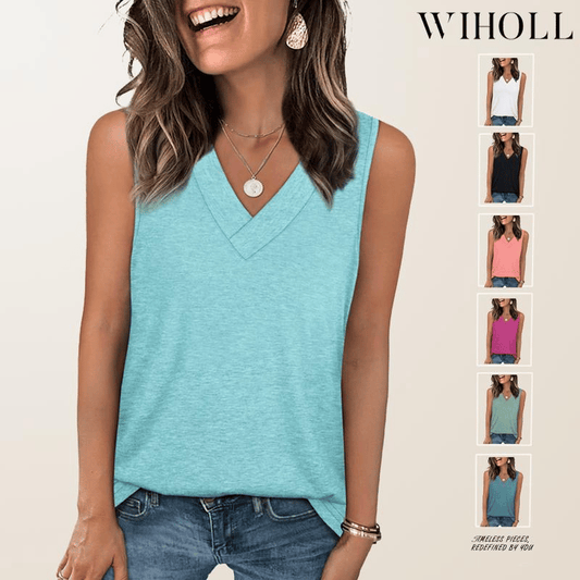 🎁Summer Promotion 49% OFF✨Women's Sleeveless V-Neck Slimming Loose Fit Casual Tank Top