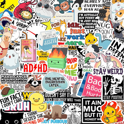 💥BUY 1 GET 1 FREE🔥 Set of 130 Pcs Funny Saying Stickers