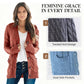 Women's Fall Casual Long Sleeve Button Down Open Front Cable Knit Cardigan Sweater Coat