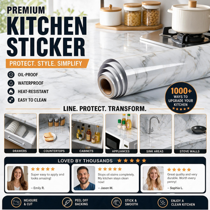 🍳 50% OFF! ✨ Waterproof Marble Peel & Stick Kitchen Backsplash Wallpaper – Oil-Proof Self-Adhesive Countertop Contact Paper 💎