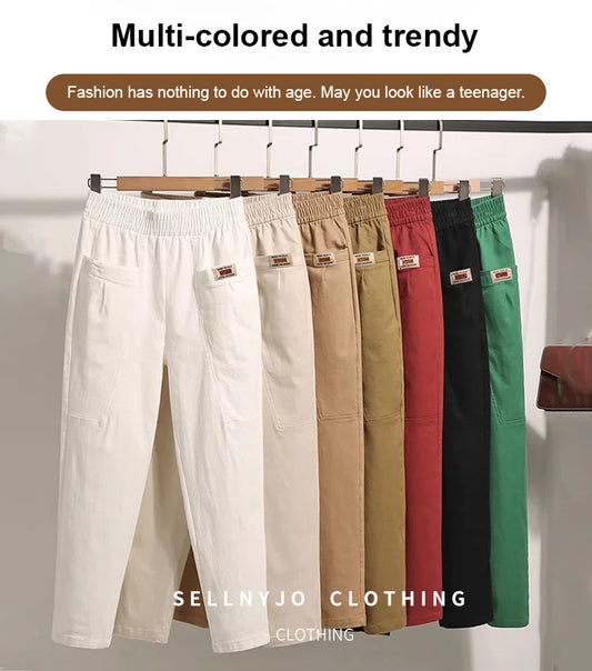 💕New Year Hot Sale 49% OFF💕💝Women's Elastic Waist Cotton Pants💝