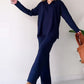 🔥Limited Time Sale 37% OFF🎁V-Neck Casual Slit Knitted Two-Piece Set