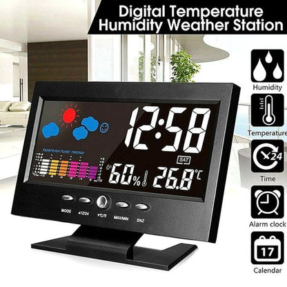 🔥Limited stock available 49% OFF🔥🌡️ 50% OFF NOW! ✨ Digital LED Weather Station - Temperature & Humidity Monitor with Forecast Display & Table Alarm Clock 📊⏰