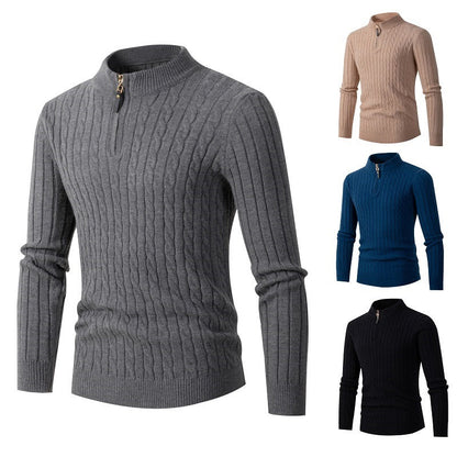 🎁 Hot Sale 49% OFF 🔥Men's Ribbed Half Zipper Closure Knit Shirt（49% OFF）