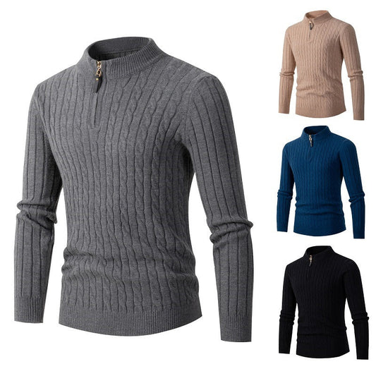 🎁 Hot Sale 49% OFF 🔥Men's Ribbed Half Zipper Closure Knit Shirt（49% OFF）