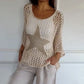 🔥Last Day Promotion 49% OFF🔥💝Women's Fashion Round Neck Crochet Knit Fishnet Top