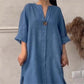 🎉2025 New Products Hot Sale✨Casual Breathable 3/4 Sleeves V-Neck Dress