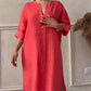 🎉2025 New Products Hot Sale✨Casual Breathable 3/4 Sleeves V-Neck Dress
