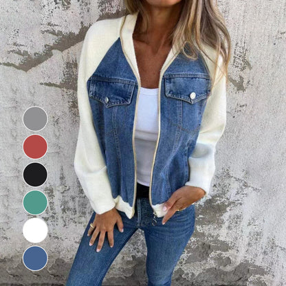 ⏳Limited-time special price £23.99⏰Women's Creative Denim Splicing Jacket