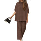 🌸Summer Hot Sale 49%OFF🌸Women's 3/4 Sleeve Capelet Wide-Leg Pants Set