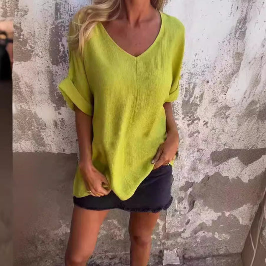 ❤️‍🔥Summer Hot Sale-49% Off😘Women's Loose Casual V-Neck Shirt T-Shirt