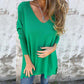 🌸Summer Hot Sale 49%OFF🌸Women's Cozy Knit Long Sleeve Tunic Top with Side Slits