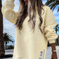 🎁 Hot Sale 49% OFF 🔥Long Sleeve Pullover Zipper Slit Casual Sweatshirt Dress