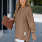 🎁 Hot Sale 49% OFF 🔥Long Sleeve Pullover Zipper Slit Casual Sweatshirt Dress