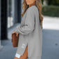 🎁 Hot Sale 49% OFF 🔥Long Sleeve Pullover Zipper Slit Casual Sweatshirt Dress