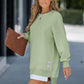 🎁 Hot Sale 49% OFF 🔥Long Sleeve Pullover Zipper Slit Casual Sweatshirt Dress