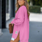 🎁 Hot Sale 49% OFF 🔥Long Sleeve Pullover Zipper Slit Casual Sweatshirt Dress