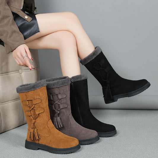 ⚡Black Friday Flash Deal! 👢Women's Warm Mid-Calf Boots with Side Zipper 🔥Direct 50% Off, King of Cost Performance!This Deal is Epic!