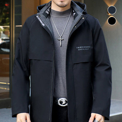 🔥Limited Time 50% Off 🔥Men's Winter Hooded Warm Faux Fur Lined Parka Coat