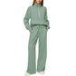 ✨Autumn Specials 49%OFF🔥 Women’s High-Neck Zip-Up Pullover and Wide-Leg Pants Set